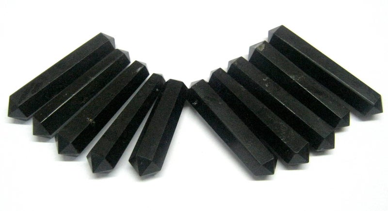 crystalmiracle Ten Black Tourmaline Double Terminated Points Wellness Fashion Jewelry Gift Crystal Healing